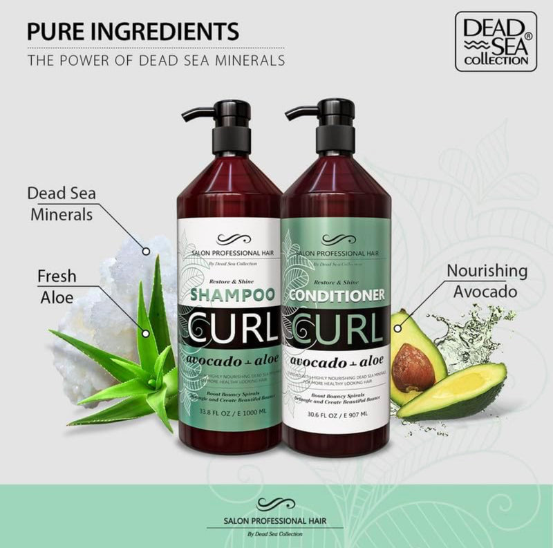 Salon Professional Dead Sea Minerals Shampoo & Conditioner Hair Care Set With Avocado Aloe 30.6 fl.oz e 907ml - Keratinbeauty