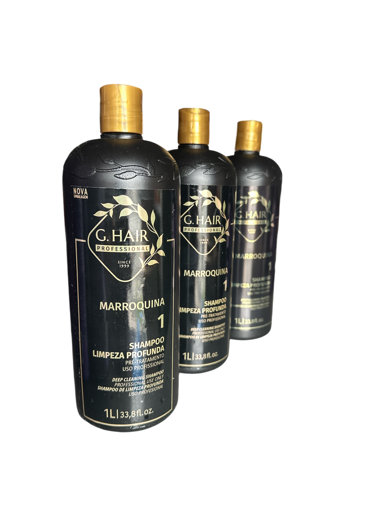INOAR G HAIR MOROCCAN ANTI RESIDUE SHAMPOO 3 X 1000ml/34fl.oz. - Keratinbeauty